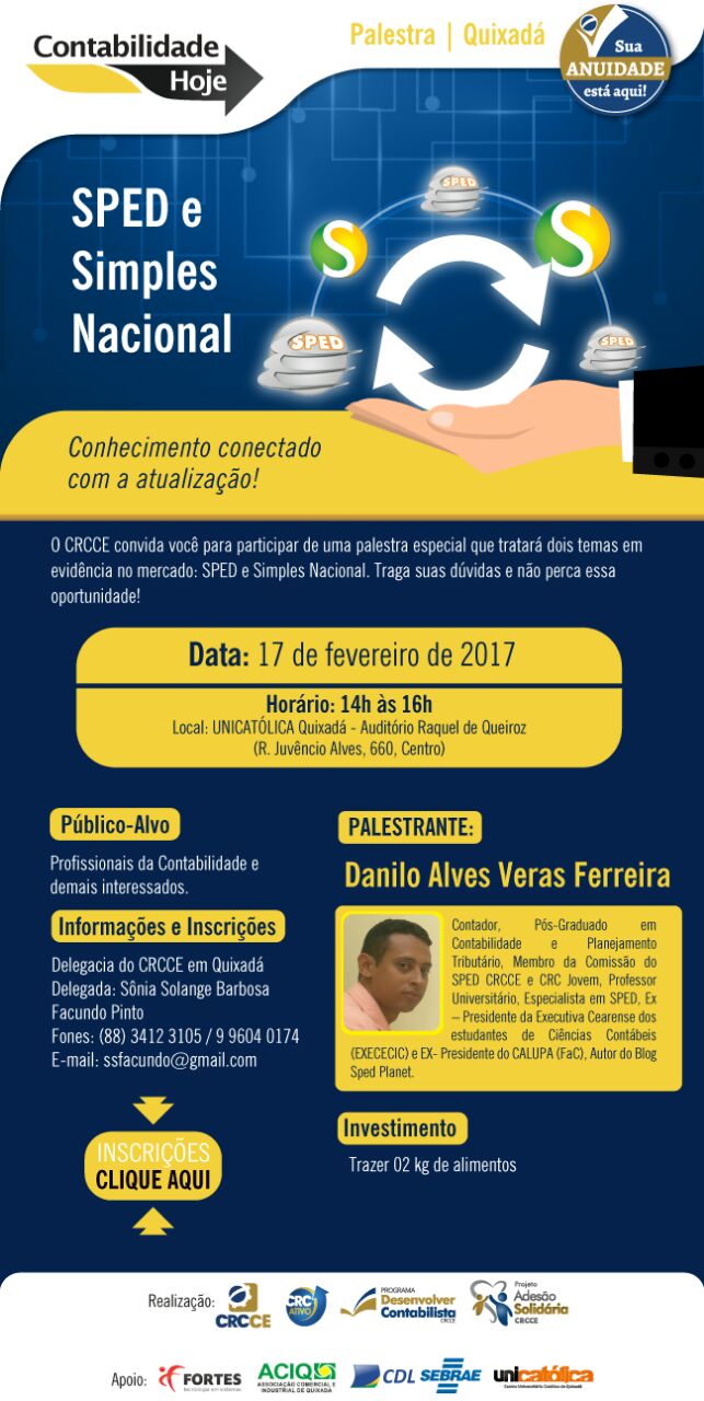 Um convite aos Profissionais da Contabilidade, Empresários e Estudantes de Quixadá