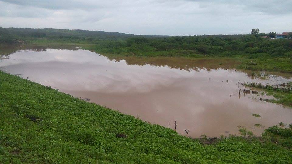 Açude Tapera, no Distrito de Juá, em Quixadá, recebeu recarga de mais de seis metros após últimas chuvas