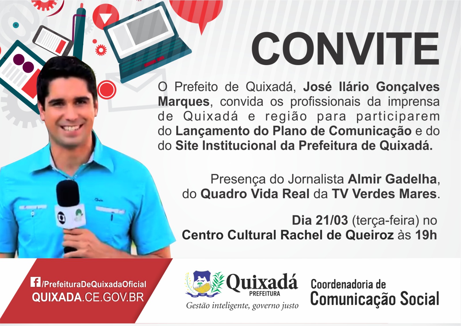 Prefeitura de Quixadá lançará seu plano de comunicação e site institucional nesta terça-feira, 21