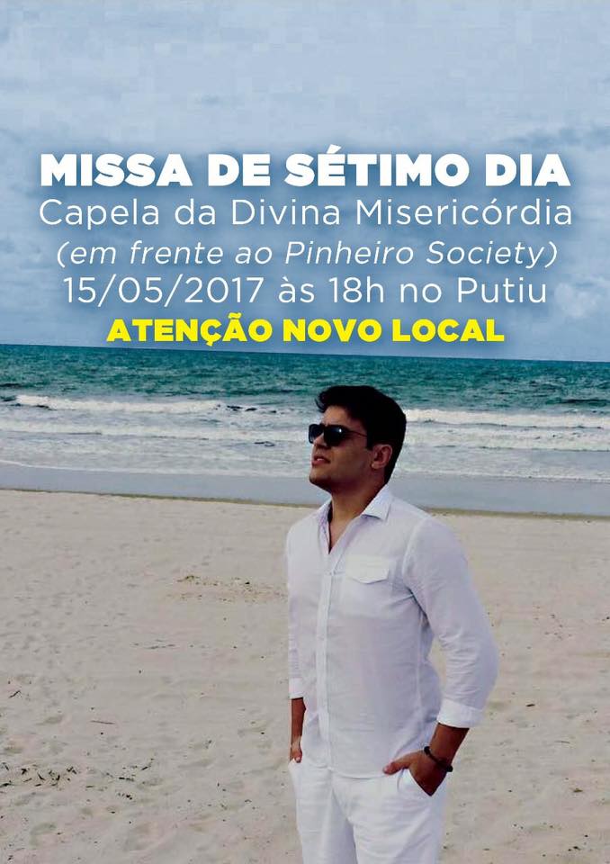 Missa de Sétimo Dia de Lucas Pompeu acontecerá na segunda-feira, dia 15