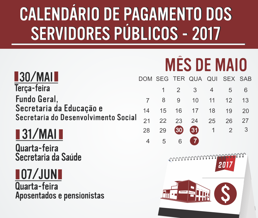 Conheça o calendário de pagamentos dos servidores públicos municipais de Quixadá para o mês de maio