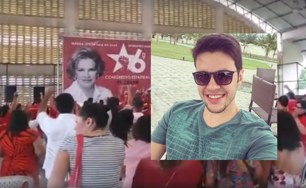 Lucas Pompeu foi homenageado com chamada simbólica no Congresso Estadual do PT no Ceará; veja vídeo