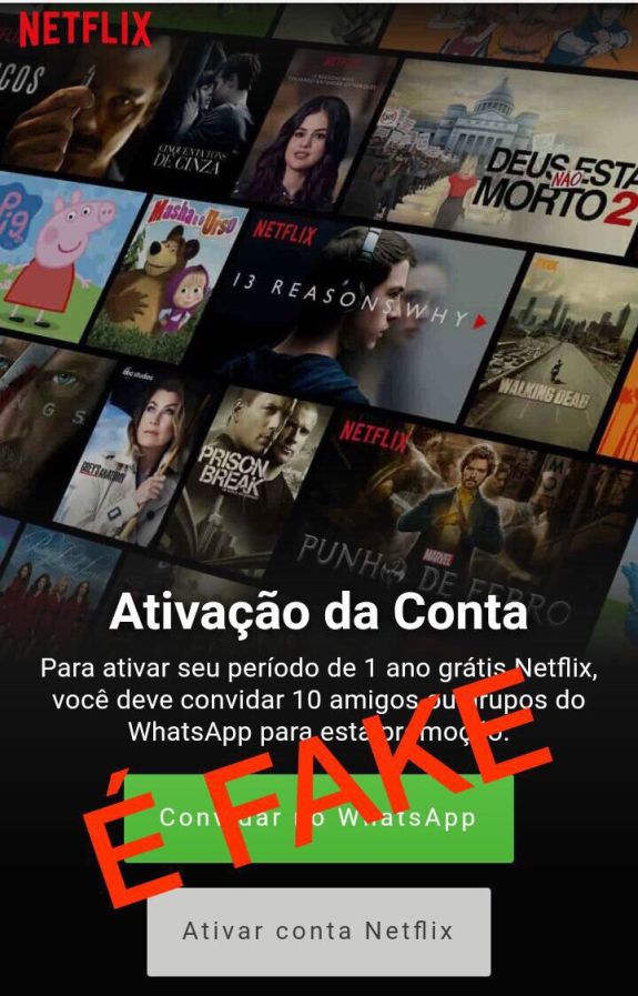 Golpe promete um ano grátis de Netflix para ter acesso a dados de celular