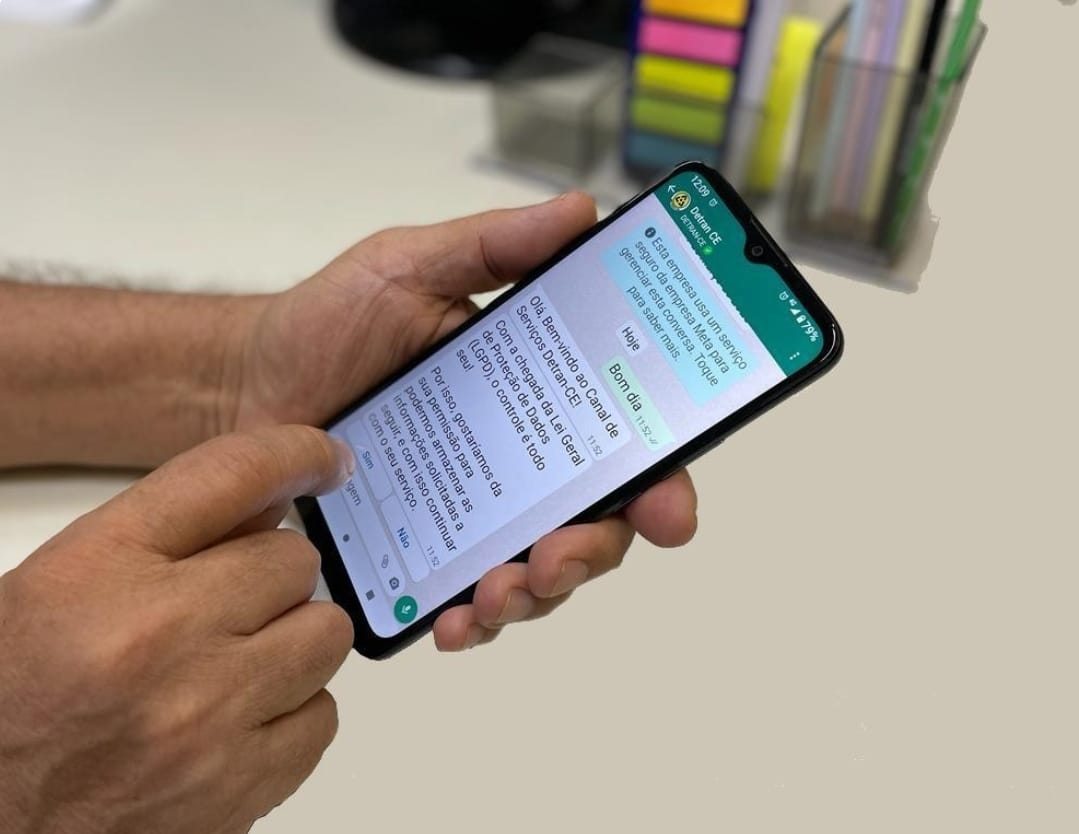 Detran no Ceará começa a disponibilizar documentos de veículos através do WhatsApp