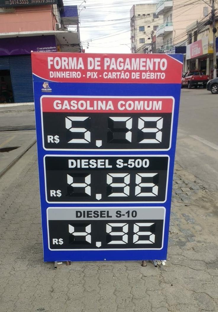 Baixou pouco: Em Quixadá, preço do litro da gasolina cai de R$ 5,95 para R$ 5,79