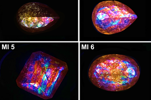 Minerais com figura de interferência em mosaico