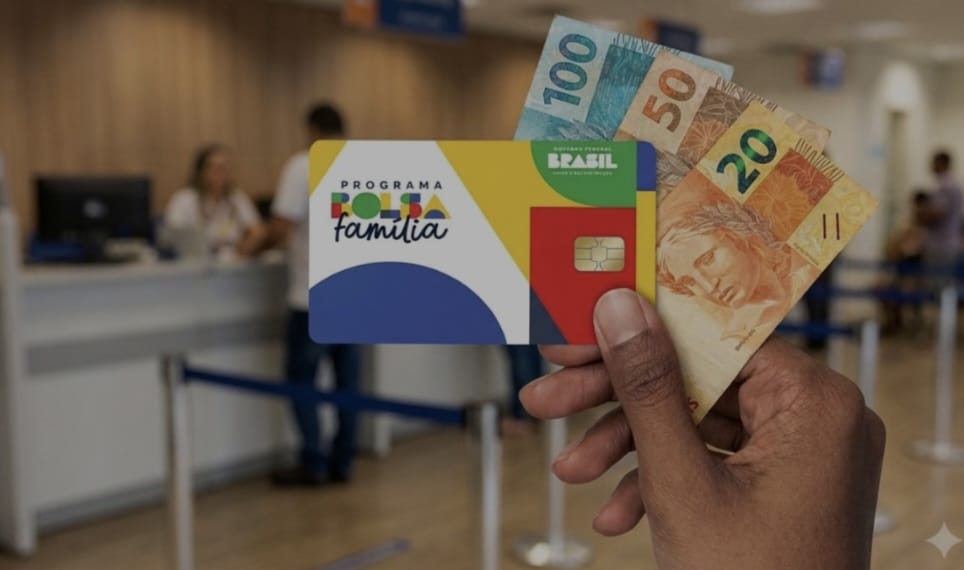 Cartão do Bolsa Família e cédulas de dinheiro